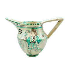 Great Handpainted Vintage Italian Deruta Faience Pottery Pitcher
