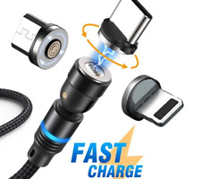 540° Rotate Magnetic Phone Charger Charging Cable for Micro Usb/Type C/ Iphone