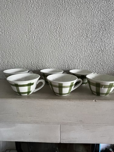 Lot tasses faïence décor - tasses,