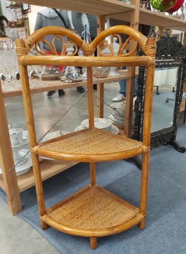 Etagère angle rotin - etagère,
