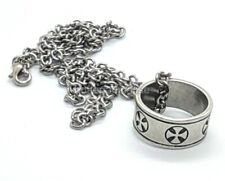 Pendentif Avec Bague Templier En Salle de Bain Argent Antique Croisés Médiéval