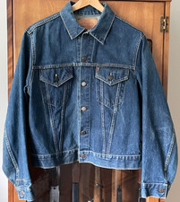 Vintage Levi's 557 Big E Type III Denim Trucker Jacket 1960s USA Made Sz 44