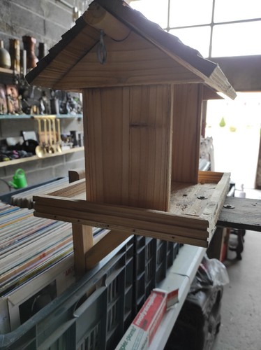 Mangeoire bois pour oiseaux - mangeoire, en