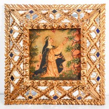 ⚜️ Carré Santa Rose de Lima Cuzco Pérou 1700 Peinture Huile Tela Cadre Baroque