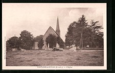Old postcard Fontaine-la-Guyon, the Church 