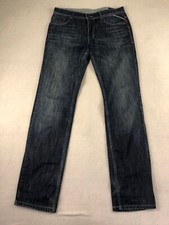 IZAC Jeans Mens T-42 (Measures 33x34) Blue Denim Straight Leg