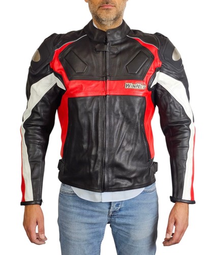 Veste moto cuir - moto, en