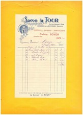 AUPS 83; PORCELAIN EARTHENWARE POTTERY "Calixte BOYER" illustrated soap LA TOUR 1909