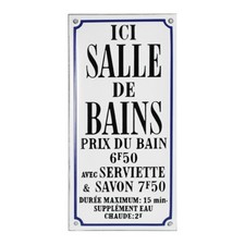 Plaque de service émaillée