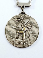 Metal KEYCHAIN - TIBEA sealing tiles - KNIGHT metal engraving 1960s