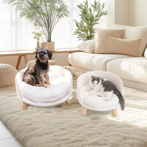 Luxury cat bed wooden legs - cat,