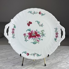 Bernardaud Limoges Lhassa Porcelain Rimmed Cake Serving Plate With Handles 12"