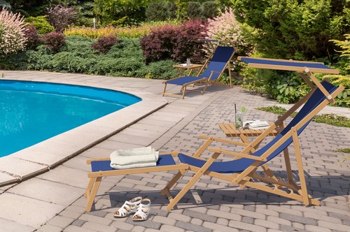 Chaise longue jardin bleue - de,