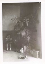 OLD PHOTOGRAPH ~1950 IN GUIANA FOR CHRISTMAS TOYS SMALL TRAIN