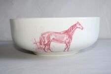 Antique Gien earthenware salad bowl pink horse decor, diameter 22 cm