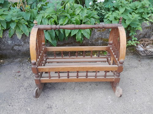 Rare ancien berceau bois - berceau,