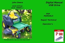 John Deere Z425 Zero Turn Mower Technical Repair & Operator's Manual USB