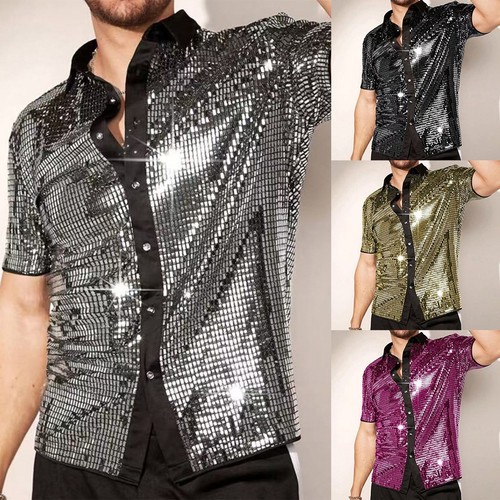Chemise paillettes homme - paillettes,
