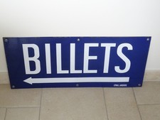 LARGE old enamel plaque TICKETS STATION OLD STATION ENAMEL FOLK ART