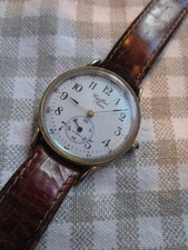 CUPILLARD RIEME 17j    nice  wind-up vtg ladies  watch working leather  band