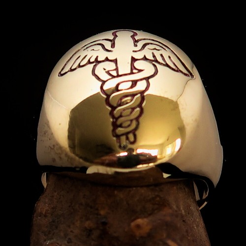 Oval domed mens brass - oval, druid