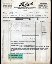 PARIS (I°) MATERIEL & ACCESSOIRES pour BOUCHER-CHARCUTIER "HOBART" Facture 1953