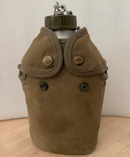 Antique Military Aluminum Water Bottle Army France 1970s