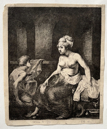 Curiosa femme bain gravure - femme,
