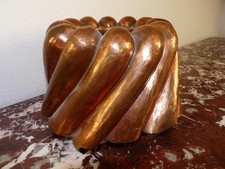 Superbe très rare ENORME ANCIEN MOULE DE CUISINE  GÂTEAU en CUIVRE ÉTAMÉ 19ème