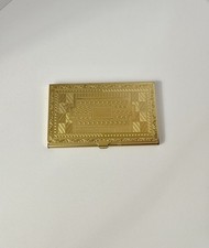Vintage Art Deco Ornate Engraved Gold Tone Business Card Case