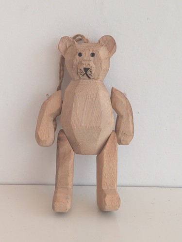 Ancien ours articulé bois - ancien, en