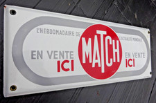 MATCH Plaque émaillée ancienne Presse Journal Paris