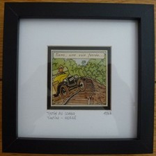 TINTIN au Congo Hergé Voiture Cadre Dessin Case Edition B1 1947 Certification