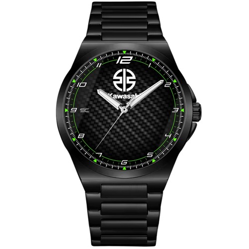 Montre bracelet noire acier - montre, en