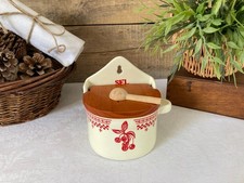 925⚜️ Provencal Ceramic Wall Salt Box Kitchen Utensil 13cm High