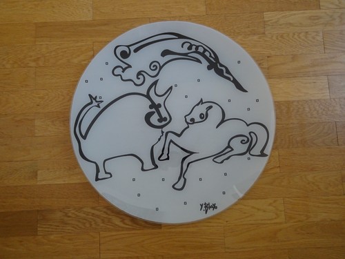 Grand plat verre - grand, en