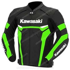 KAWASAKI Veste en Cuir de Moto Veste Motard en Cuir Veste en Cuir de Motard 56