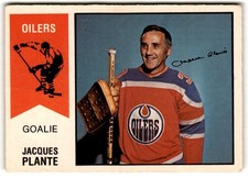 Jacques Plante 1974-75 O-Pee-Chee WHA #64 CREASED Edmonton Oilers