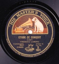 Lamond. Liszt (Etude de concert D-flat; Erlkönig). HMV D 1621. NM(-)