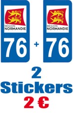 2-STICKERS-PLAQUE-AUTO-IMMATRICULATION-DEPARTEMENT-LOGO 76