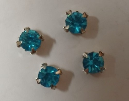 Chatons bleu mm sertis - bleu, 5
