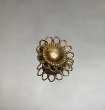 Boucle d'oreille vintage solitaire à clips plaqué or laminé