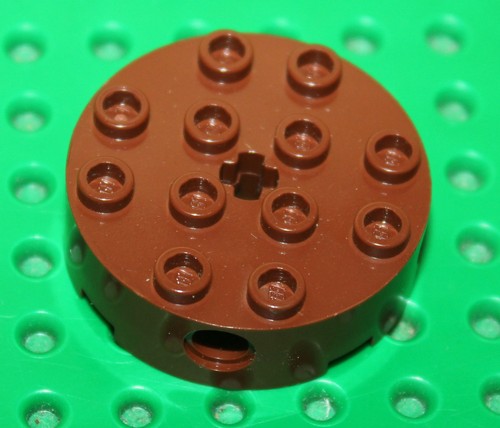 Lego redbrown brick round 4x4 - lego,