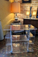 Meuble Desserte David Lange Marais International 70 80 Design vintage Plexiglas 