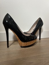 Escarpins compensés noirs Vernis Zara Woman Fetish sexy talon fins