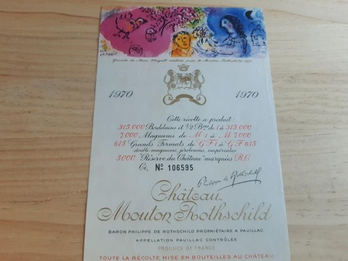 étiquette vin chateau mouton - vin,