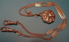 Antique Gold Plated WATCH CHAIN Filigree MESH VEST & TASSEL