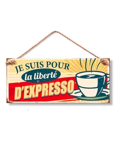 Plaque métal humour café - , &