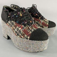 CHANEL Taille 6.5 Noir Rouge