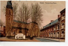 BELGIQUE - BELGIE - Old Postcard - LEUZE - Terrasse St Pierre - monument morts
